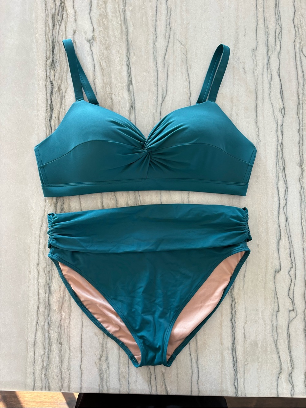 Soma Enbliss Teal Twist-Front Women’s High-Waist Swim Set